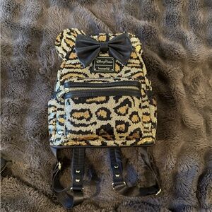 Disney Loungefly Leopard Print Sequin Backpack